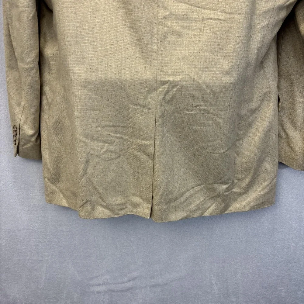 Jos. A. Bank 100% Silk Blazer Jacket Mens 46L Tan Coastal Summer Wedding